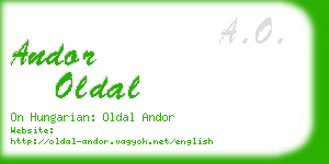 andor oldal business card